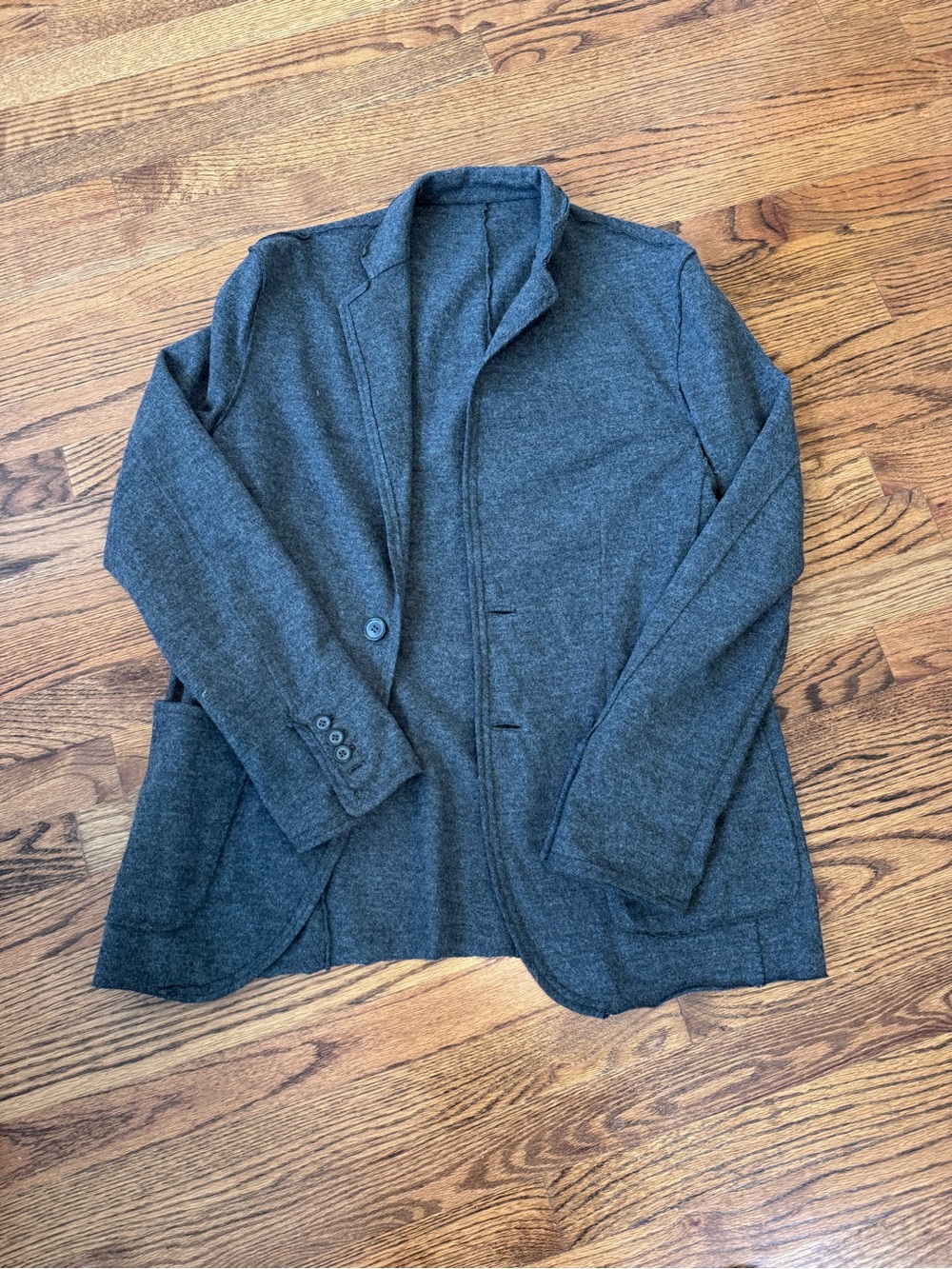 Lanvin Paris Men's Dark Gray Wool Unstructured Blazer Jacket